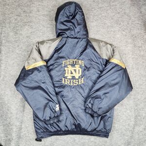 Notre Dame Starter Jacket L Navy Gold Fighting Irish Football Puffer College